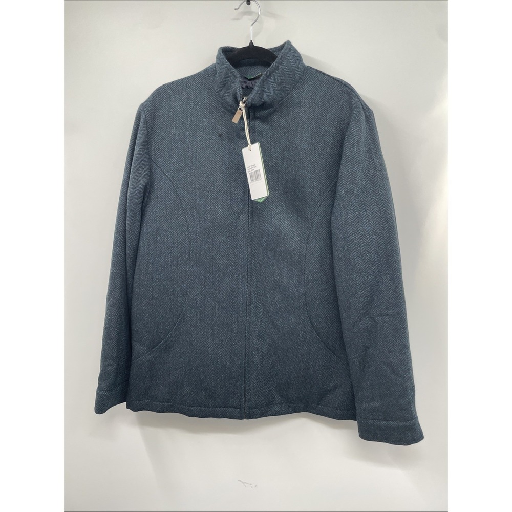 Emerald Isle Weaving Donegal Jacket Mens 44/XL Blue Wool Blend Herringbone NWT